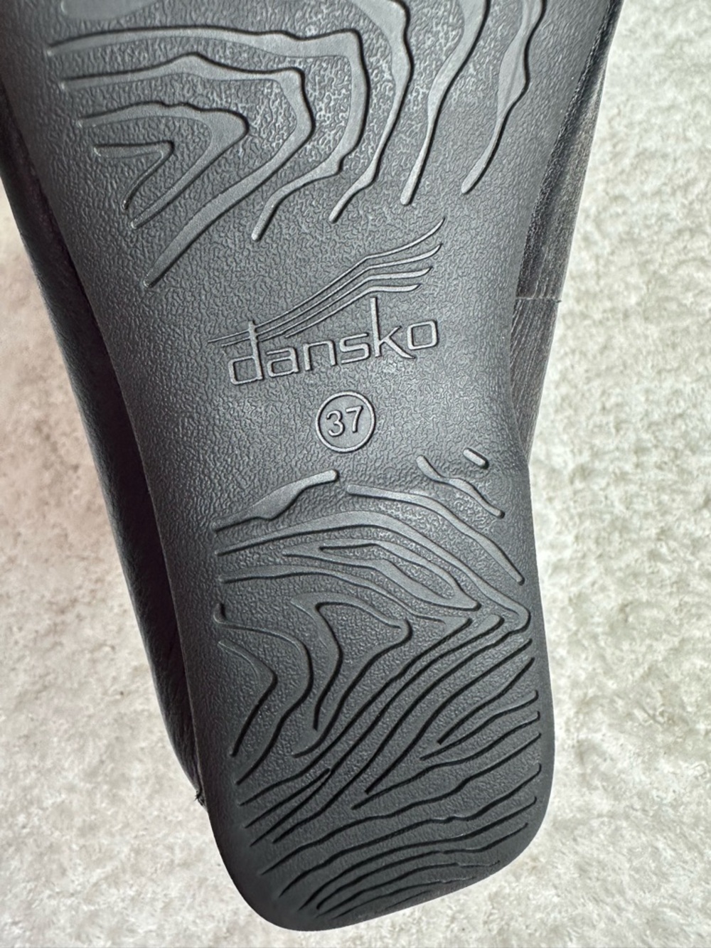 Dansko Lexie Black Milled Nappa Leather Slip On Mules Shoes Size 37 Us 6.5-7 - Picture 10 of 10